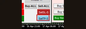 ปุ่ม SetTP-S ตั้ง Take Profit ออเดอร์ SELL